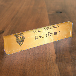 Das Soul der Melodie, ein goldener Stift mit Flüge Namensplakette
