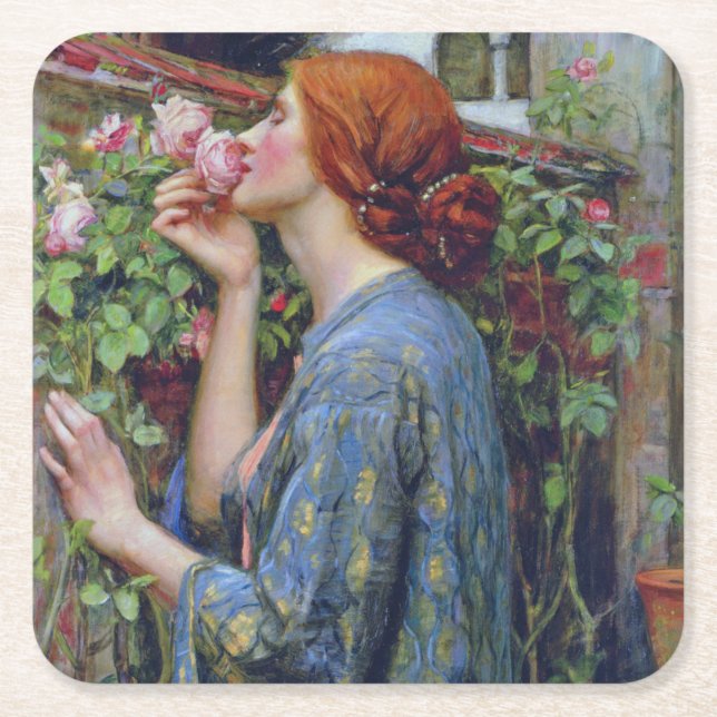 Das Soul der Rose, John William Waterhouse Rechteckiger Pappuntersetzer (Vorderseite)