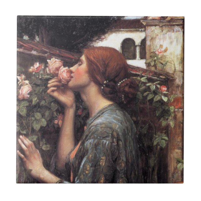 Das Soul der Rose (von John William Waterhouse) Fliese (Vorderseite)