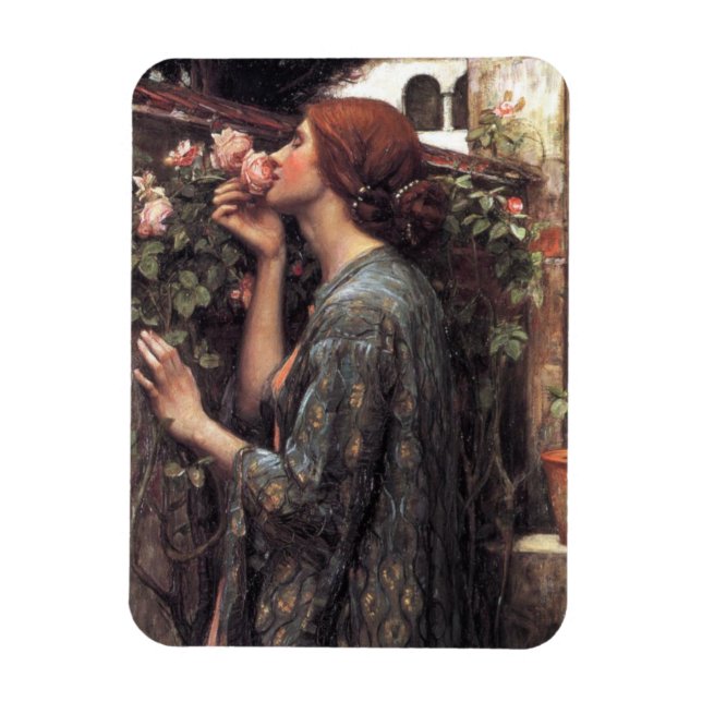 Das Soul der Rose (von John William Waterhouse) Magnet (Vertikal)