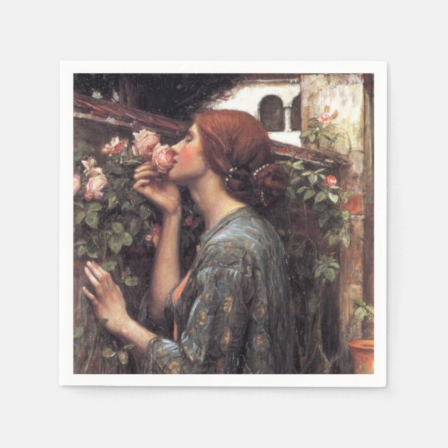 Das Soul der Rose (von John William Waterhouse) Serviette (Vorderseite)