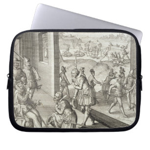 Das spanische Gefangennahmen-Fort Caroline, 1565, Laptopschutzhülle