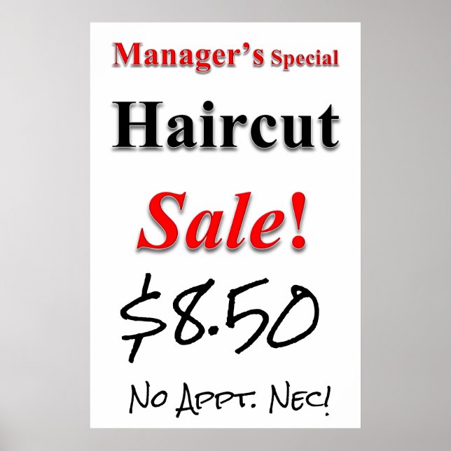Das Special Haircut Sale Beauty Salon Poster des M (Vorne)