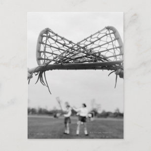 Das Spiel beginnt in einem Lacrosse-Team mit dem z Postkarte