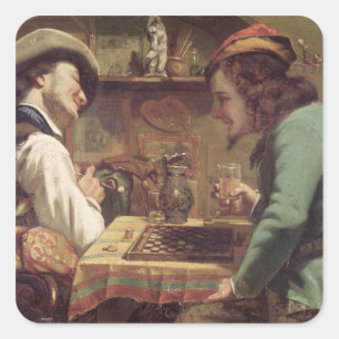 Das Spiel der Zeichnungen, 1844 Quadratischer Aufkleber