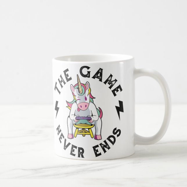 Das Spiel endet nie für Unicorns Kaffeetasse (Rechts)