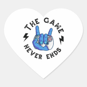 Das Spiel endet nie Herz-Aufkleber