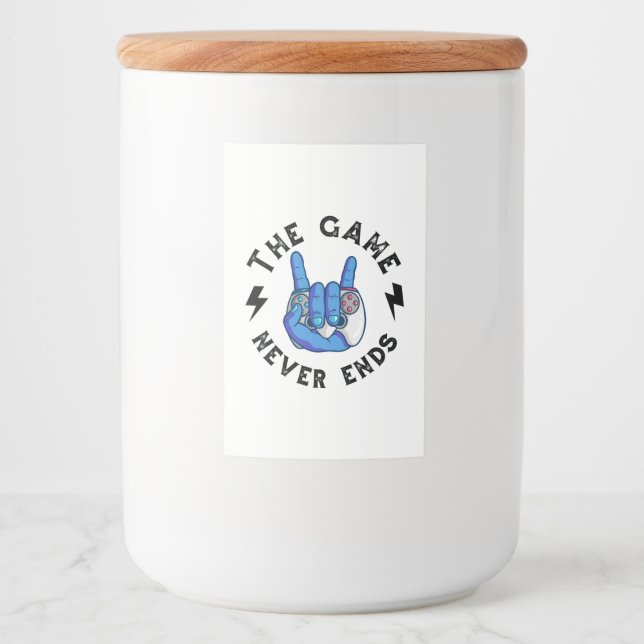 Das Spiel endet nie Lebensmitteletikett (Vorderseite)