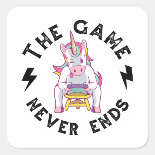 Das Spiel endet nie Quadratischer Aufkleber