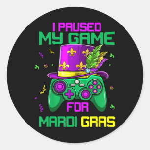 Das Spiel für Mardi Gras Video Game Mardi Gra gest Runder Aufkleber