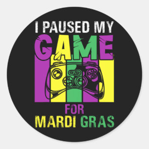 Das Spiel für Mardi Gras Video Game Mardi Gra gest Runder Aufkleber