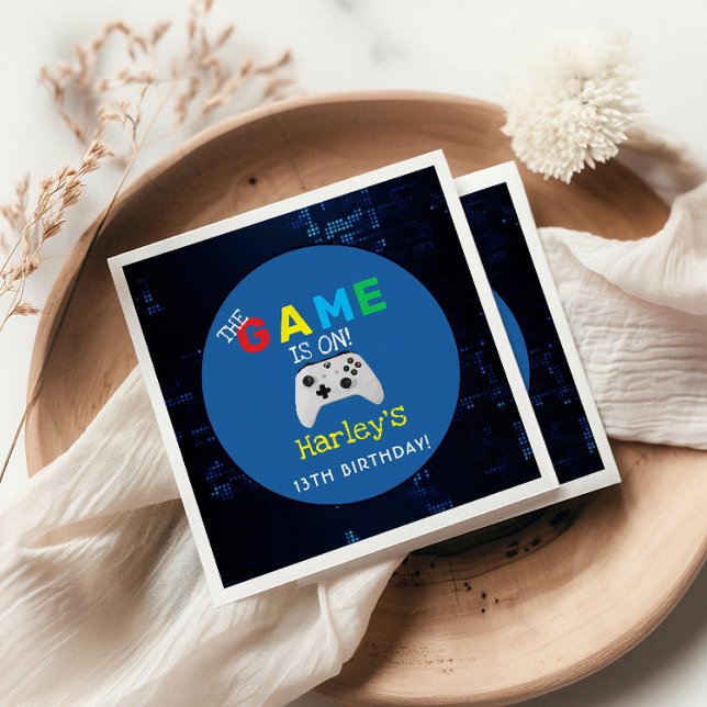 Das Spiel ist an! Benutzerdefiniertes Foto Videosp Serviette (Von Creator hochgeladen)