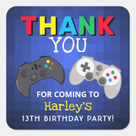 Das Spiel ist an! | Video Game Vielen Dank Quadratischer Aufkleber