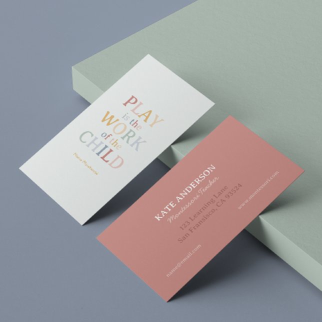 Das Spiel ist das Werk des Kindes Maria Montessori Visitenkarte (Von Creator hochgeladen)