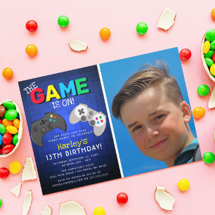 Das Spiel ist eröffnet! Foto   Videospiel-Geburtst Einladung