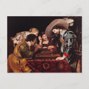 Das Spiel von Backgammon Postkarte