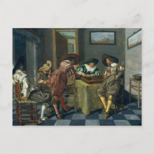 Das Spiel von Backgammon Postkarte