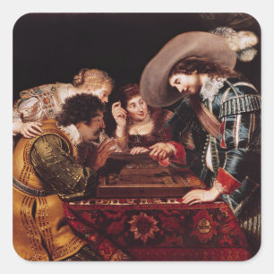 Das Spiel von Backgammon Quadratischer Aufkleber