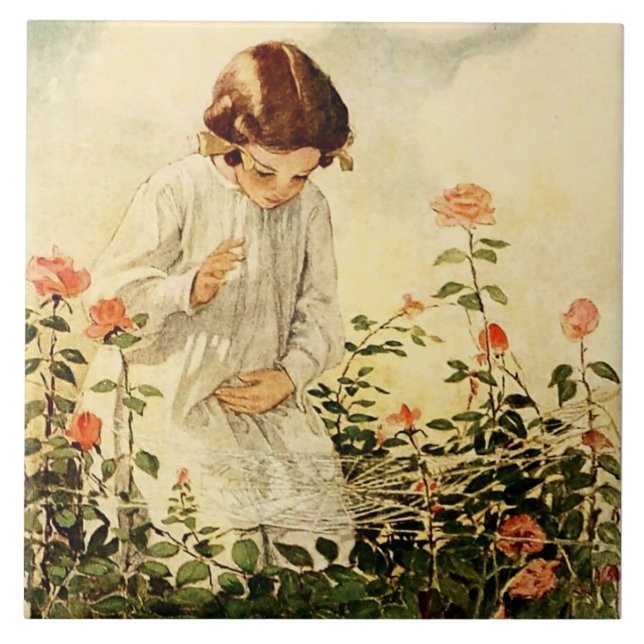 Das Spinnennetz von Jessie Willcox Smith Fliese (Vorderseite)