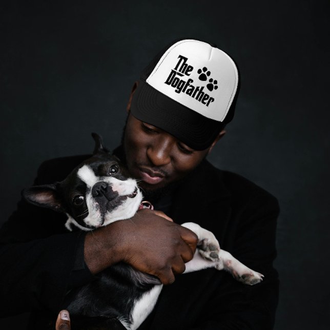 Das Sprichwort des Dogvaters in Schwarz und Weiß Truckerkappe (Von Creator hochgeladen)