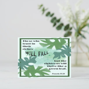 Das Sprichwort "Gerechtigkeit und Grünes Leaf" lau Postkarte