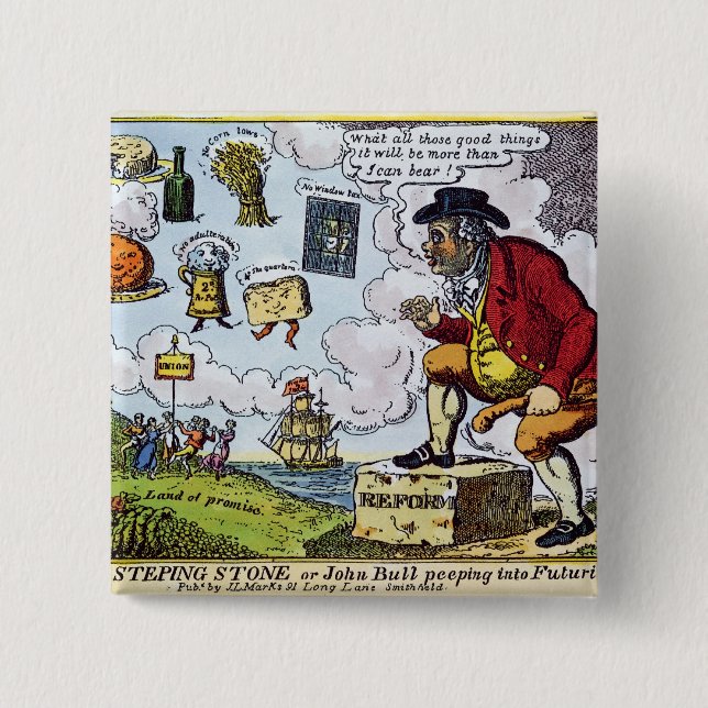 Das Sprungbrett, John Stier, der in lugt Button (Vorderseite)