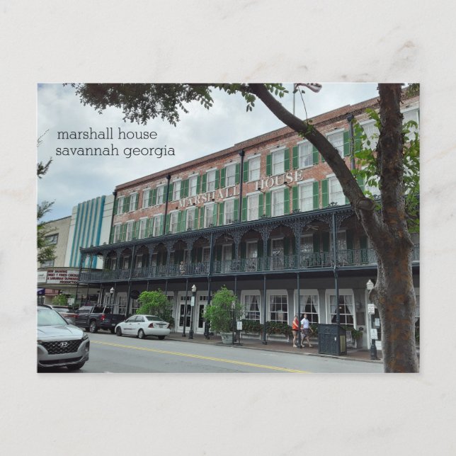 das Spuk Marshallhaus Savannah Georgia Postkarte (Vorderseite)