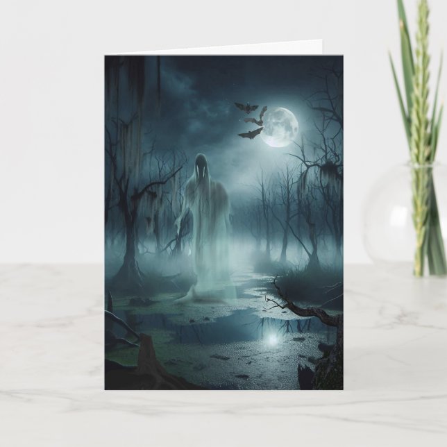 Das Spuk Sumpf-Halloween Feiertagskarte (Vorderseite)