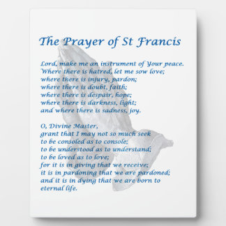 Das St. Francis Gebet Fotoplatte