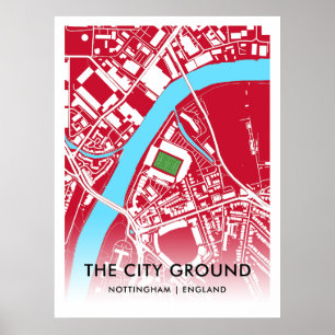 Das Stadtplakat - Zuhause des Nottingham-Waldes Poster