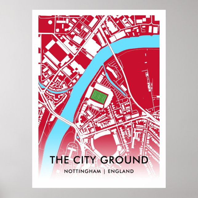 Das Stadtplakat - Zuhause des Nottingham-Waldes Poster (Vorne)