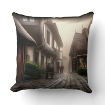 Das Stadtzentrum von Hobbiton am Foggy Day