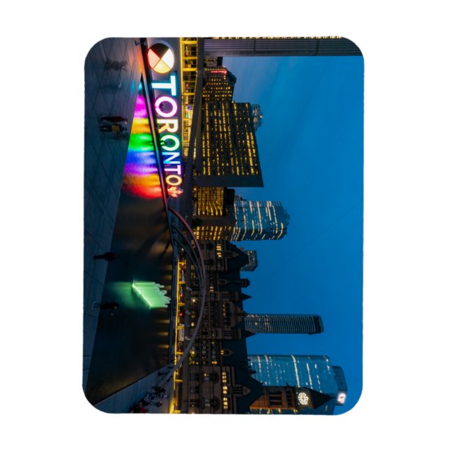 Das Stadtzentrum von Toronto bei Nacht Magnet (Vertikal)