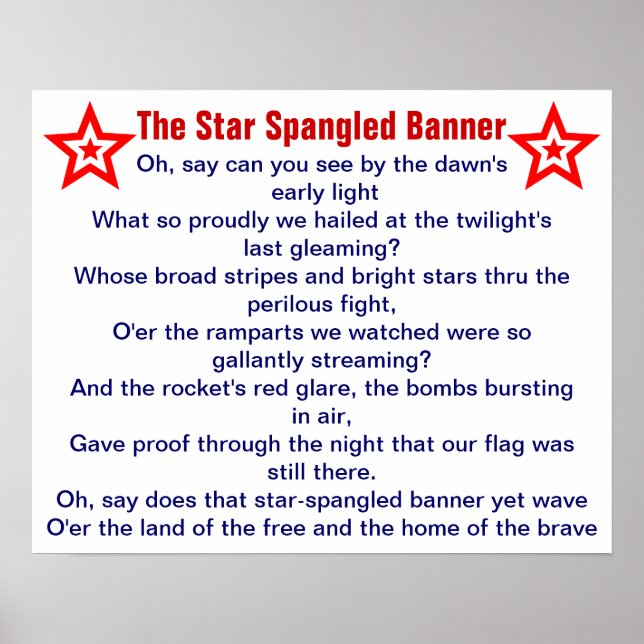 Das Star Spangled Banner Poster (Vorne)