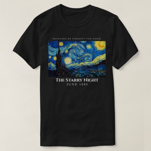 Das Starry Night T-Shirt ist Cooler Vincent Van Go (Design vorne)
