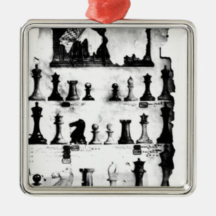 Das Staunton Chessmen-Patent-Zeichnen Silbernes Ornament