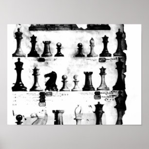 Das Staunton Chessmen Patent Zeichnend Poster