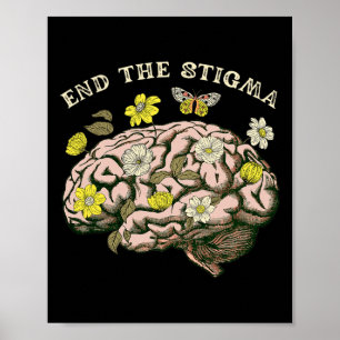 Das Stigma Awareness Mental Health Problems Vintag Poster
