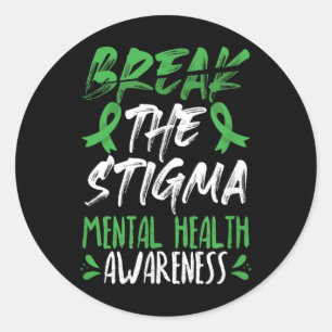 Das Stigma Green Mental Health Awareness brechen Runder Aufkleber