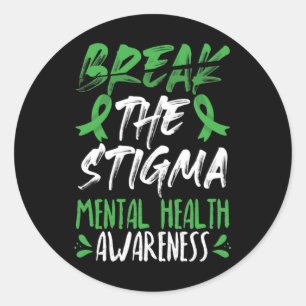 Das Stigma Green Mental Health Awareness brechen Runder Aufkleber
