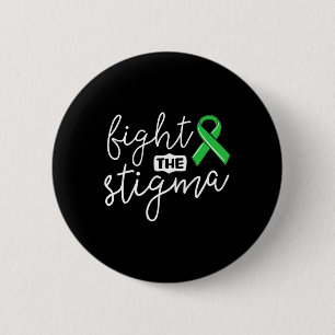 Das Stigma Mental Health Awareness Green Ribbon Button