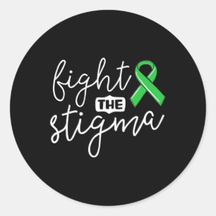 Das Stigma Mental Health Awareness Green Ribbon Runder Aufkleber