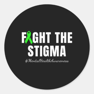 Das Stigma Mental Health Awareness Montag Green Runder Aufkleber