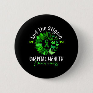 Das Stigma Mental Health Awareness Ribbon Butterfl Button