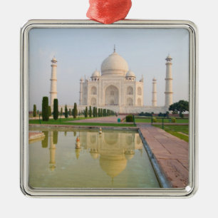 Das stille friedliche Taj Mahal bei Sonnenaufgang, Silbernes Ornament