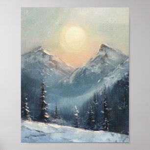 Das stille Strahlen der frostgebundenen Hochgipfel Poster