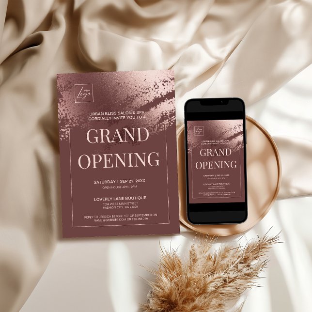 Das stilvolle Bronze-Business-Hotel lädt Sie ein Einladung (Stylish bronze business grand opening einvite)