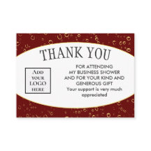 Das stilvolle Burgundy Business Shower Logo DANKE