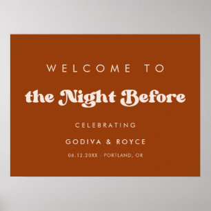 Das stilvolle Burnt Orange Willkommen in The Night Poster