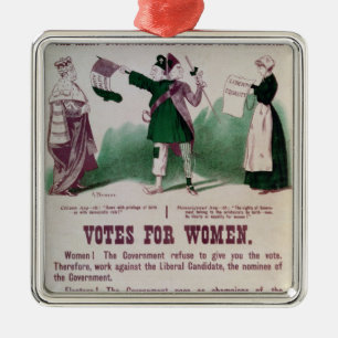 Das Stimmrecht-Plakat der Frauen Silbernes Ornament